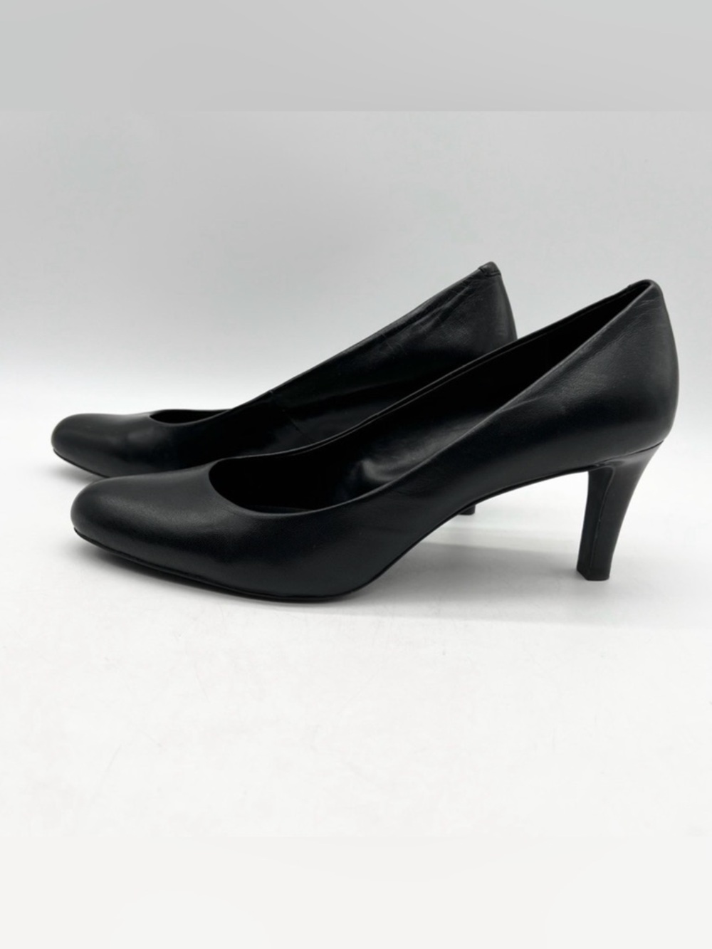 Ralph Lauren Harper Classic Black Kidskin Leather Heels Pumps Shoes Size 10B